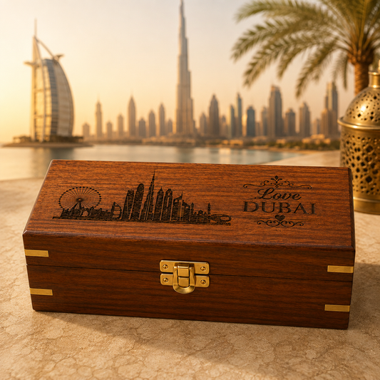 Wooden Box Telescope – Rustic Charm UAE Souvenir