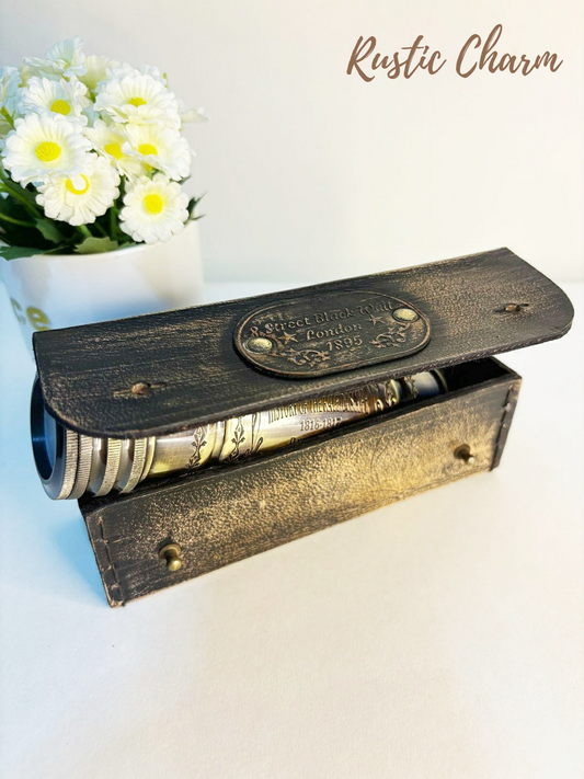 Brass Kaleidoscope with Leather Case