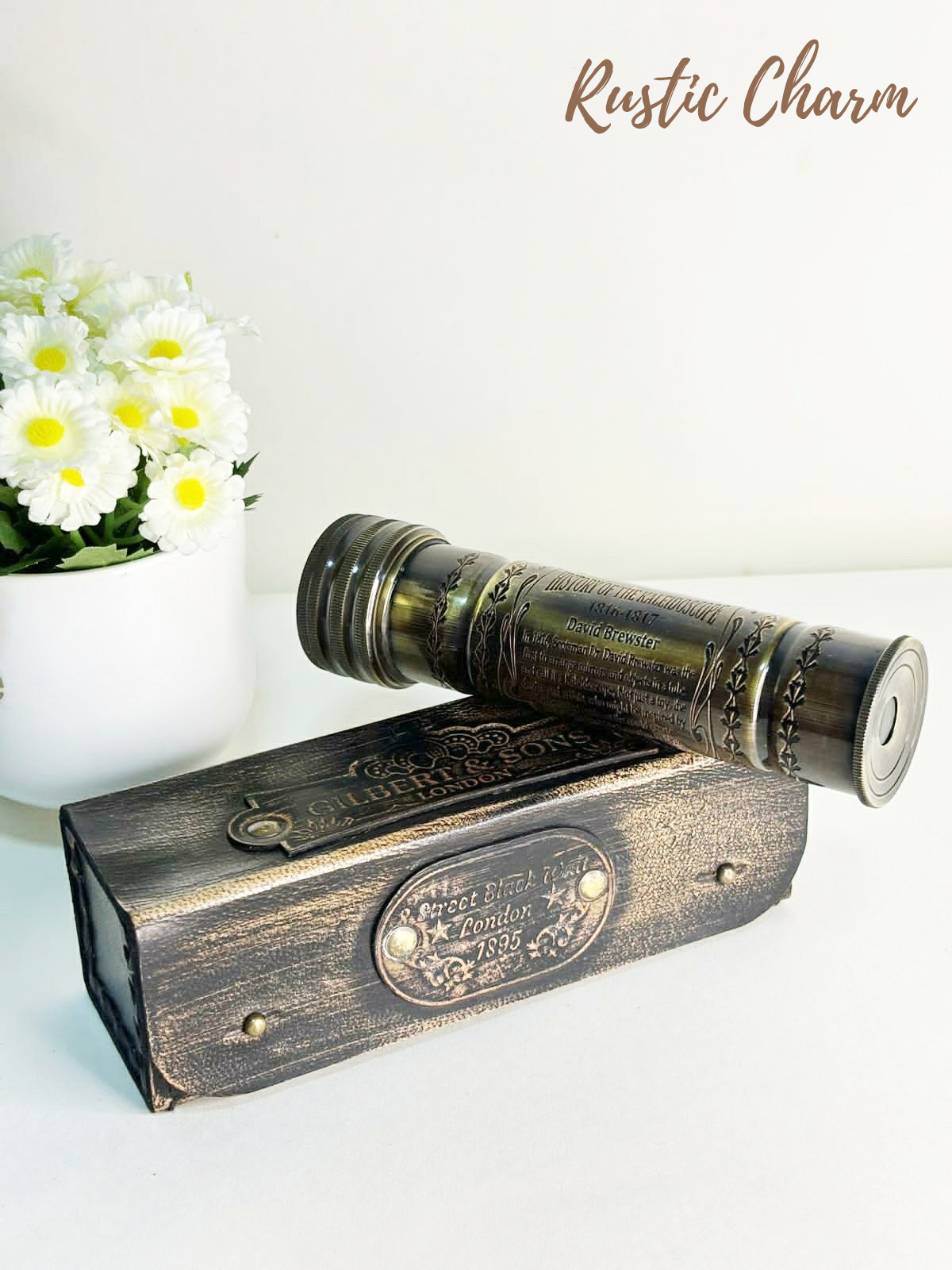Brass Kaleidoscope with Leather Case