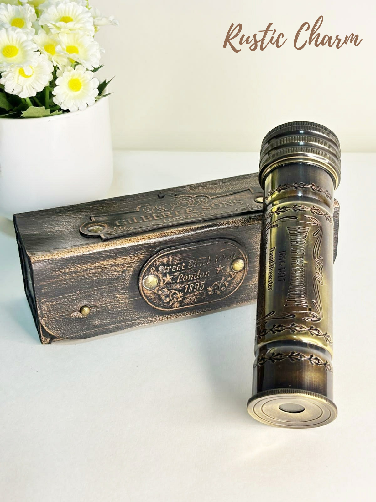 Brass Kaleidoscope with Leather Case