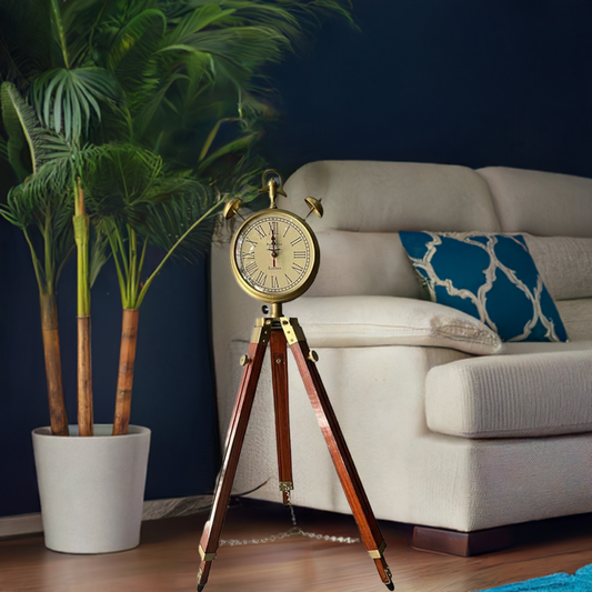 Analog Clock With Tripod Stand