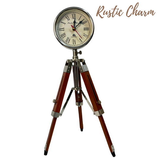 Table Clock with Adjustable Tripod Stand