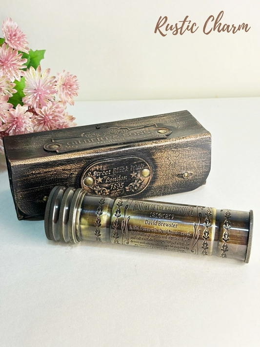 Brass Kaleidoscope with Leather Case