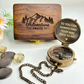 Antique Pocket Compass with Wooden Box