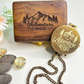 Antique Pocket Compass with Wooden Box
