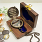 Antique Pocket Compass with Wooden Box