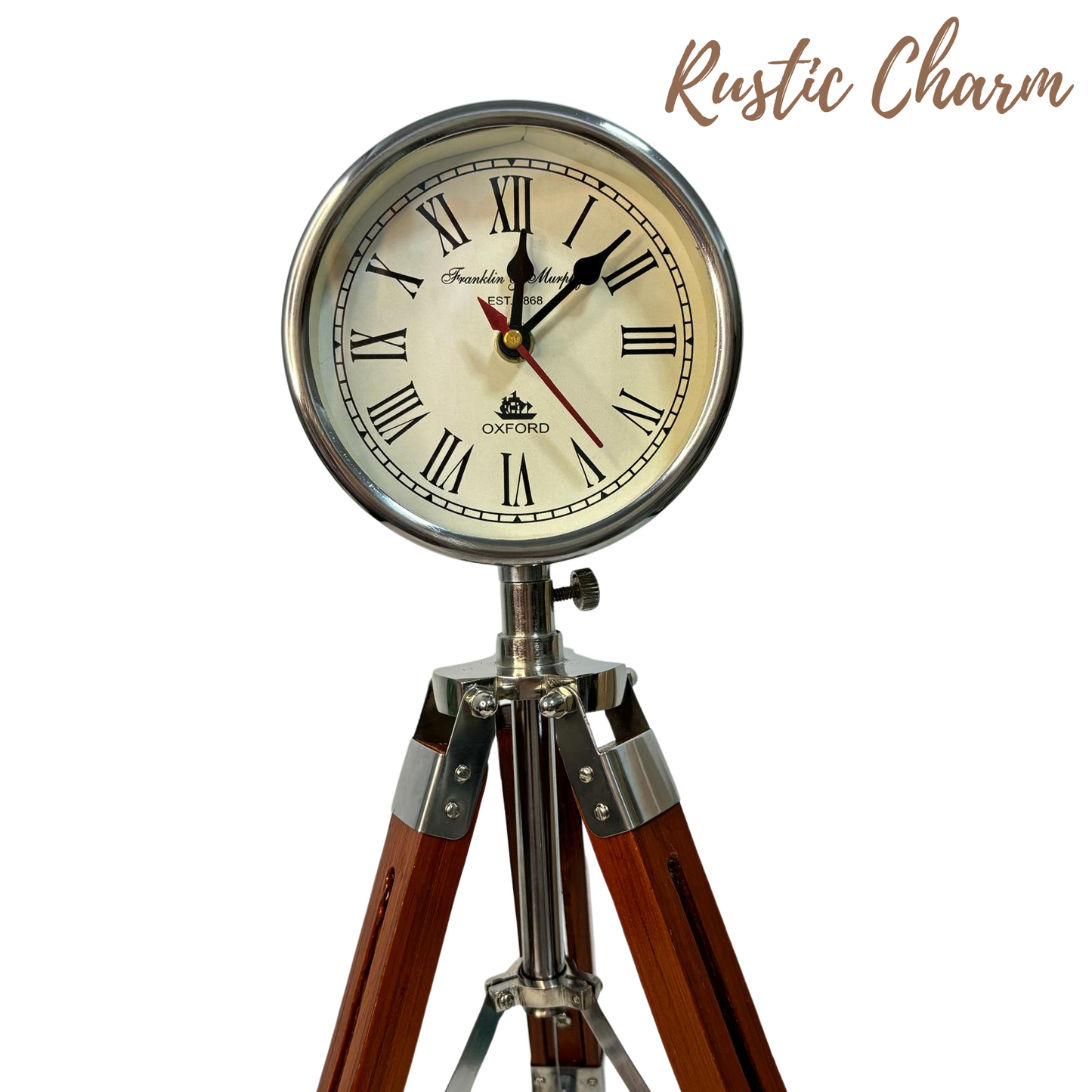 Table Clock with Adjustable Tripod Stand