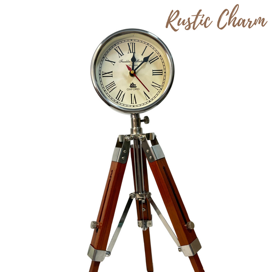 Table Clock with Adjustable Tripod Stand